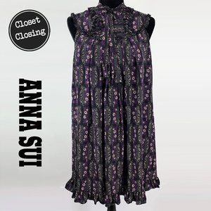 ⚡️[Anna Sui] Floral Print Silk Flared Dress
